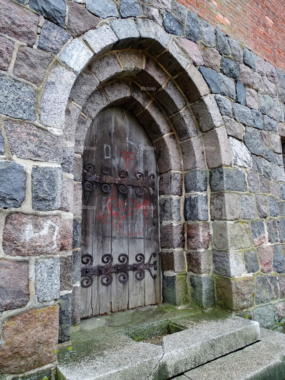 Arch shaped wooden door