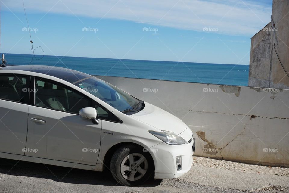 White#car#sea