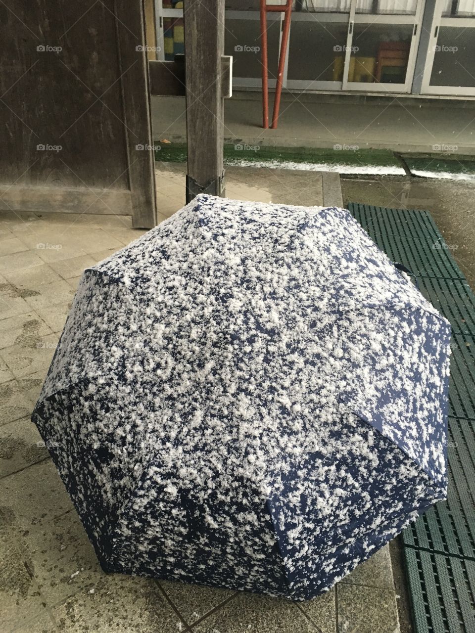Snow in umbrella