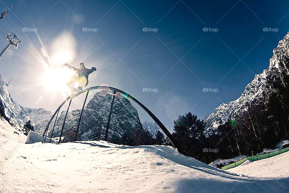Low angle view of skier doing skiing