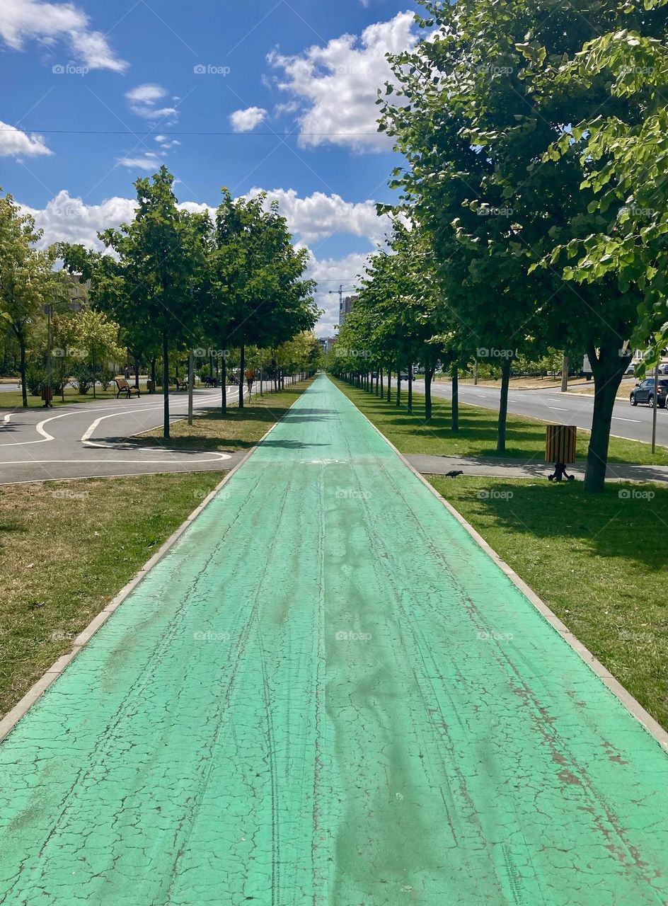 bike path on the alley