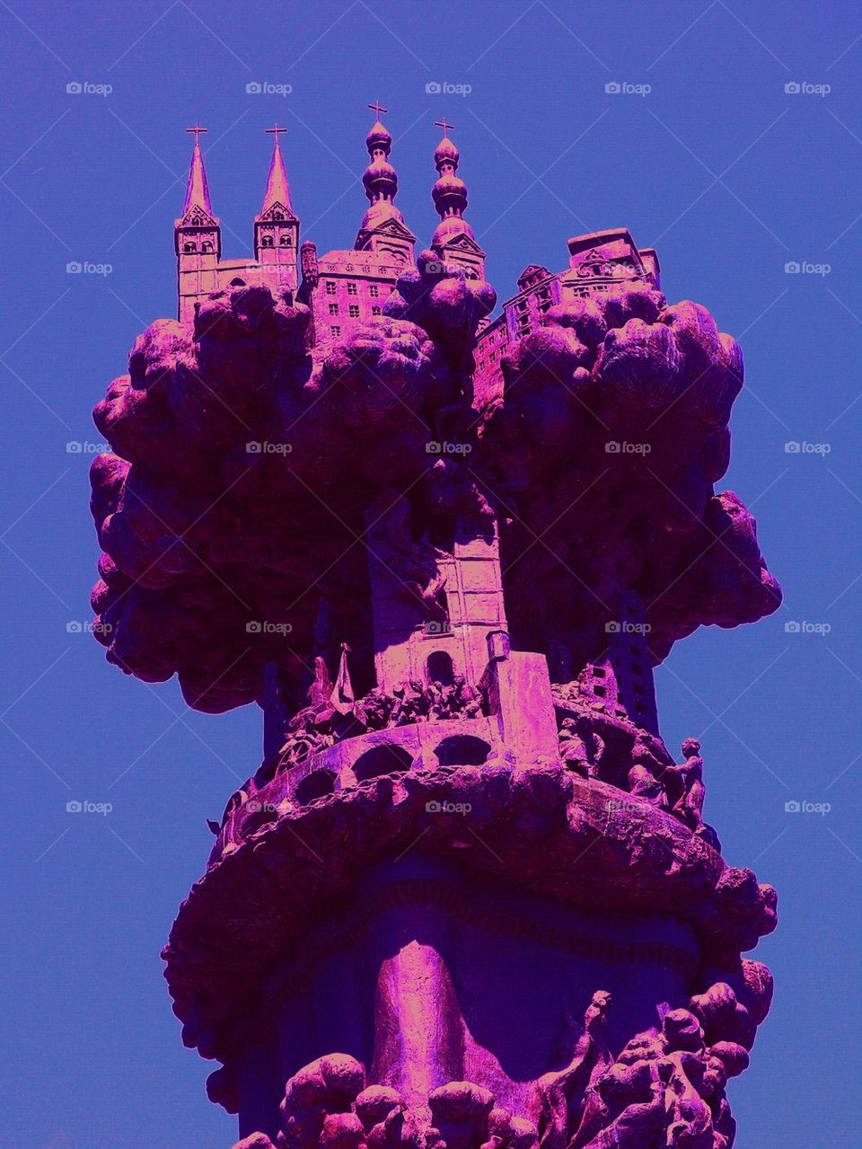 pink castle in the clouds