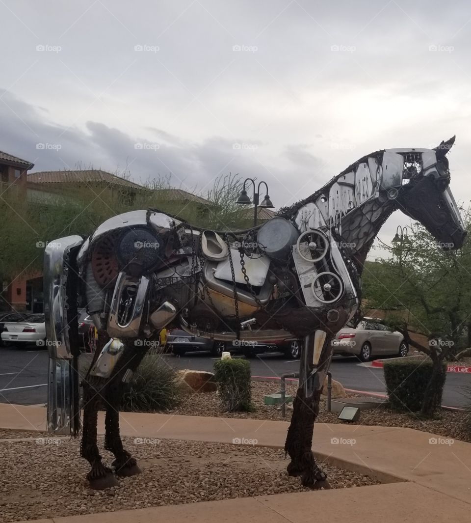 Scrap Metal & Art Horse Sculpture, Fountain Hills, AZ