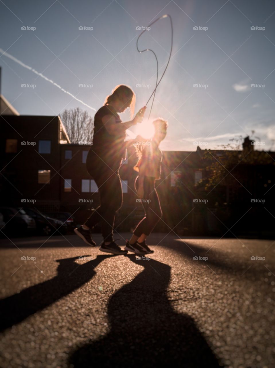 Together on skipping rope.