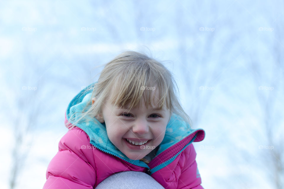 Smiling pretty caucasian girl