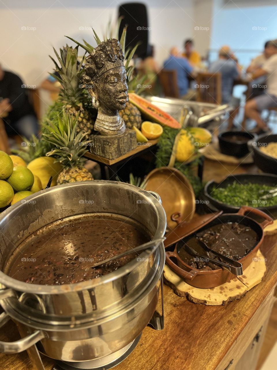 Beans soup in a big pot 