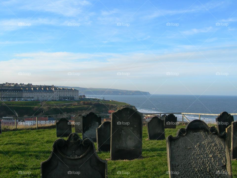 Graves and coastline