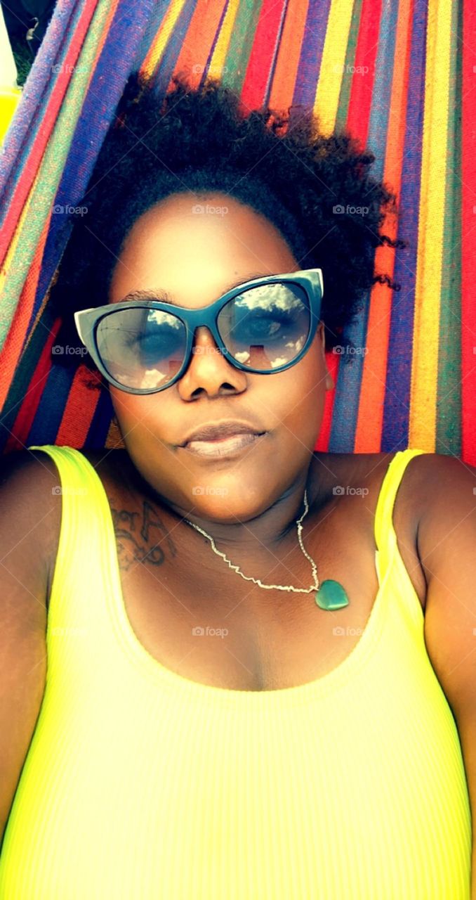 Relaxing in the hammock on the lake