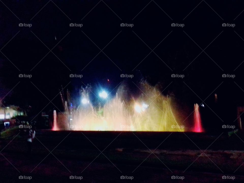 Kolkata science city Colourful waterfall