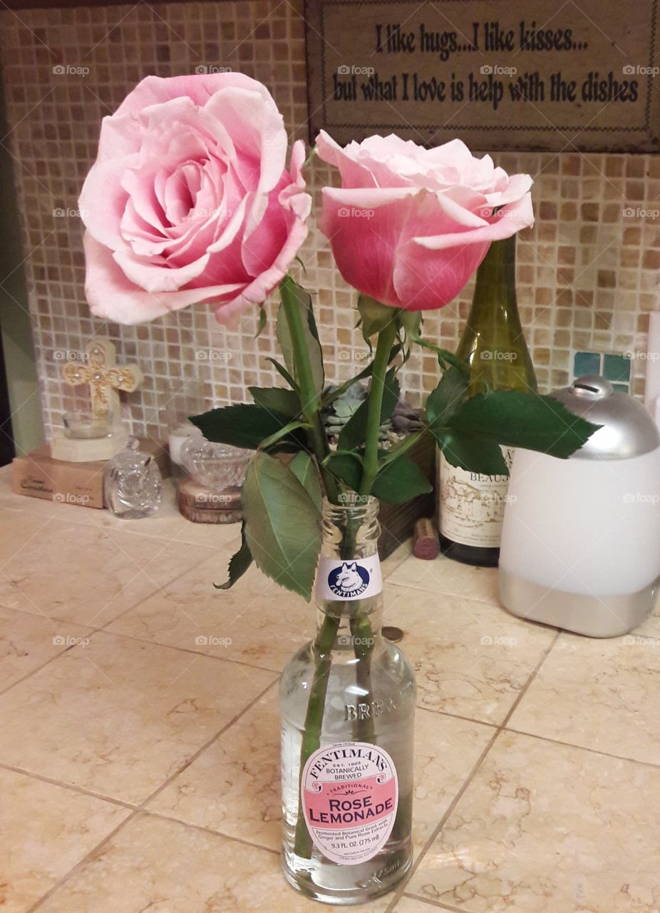 rose bottle bouquet