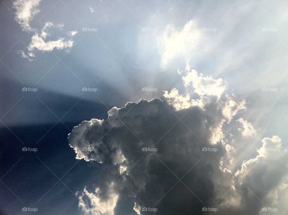 sky clouds rays of light by DJJonze