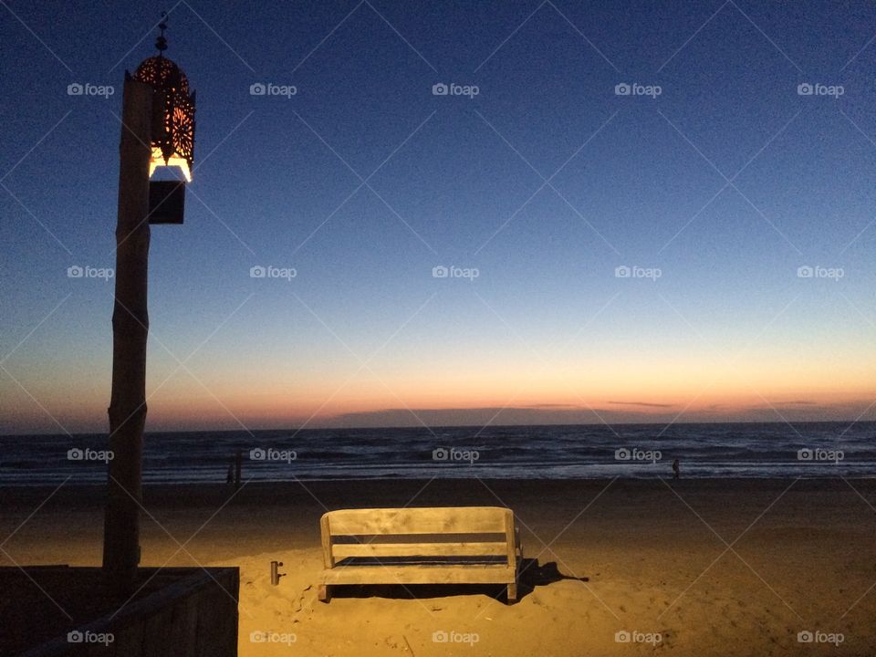 Sunset sitting at the beach bar