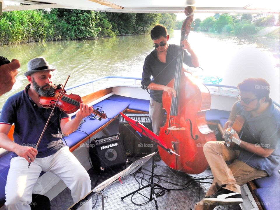 music on river