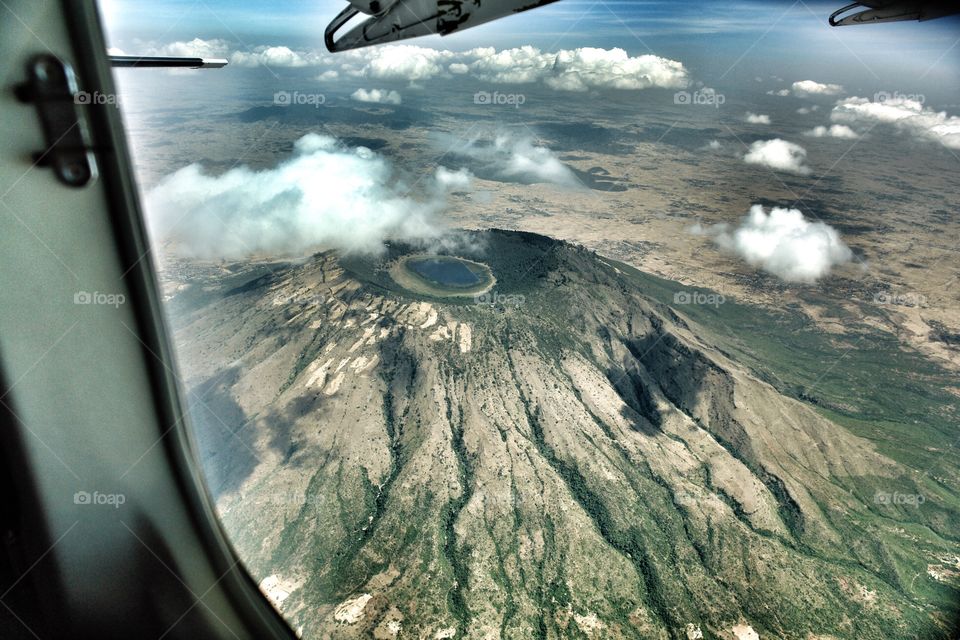 Aerial view of Rift Valley Extinct Volcano 