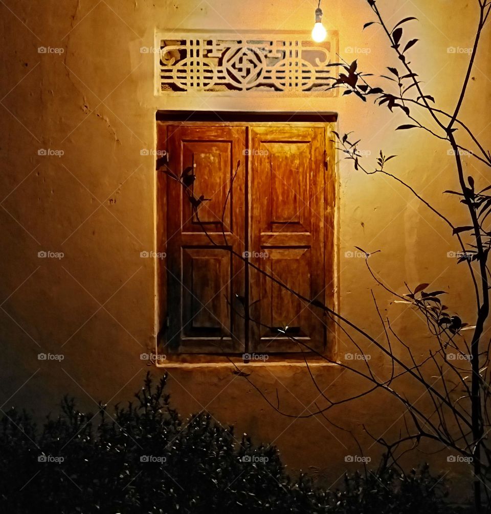 night view of a house