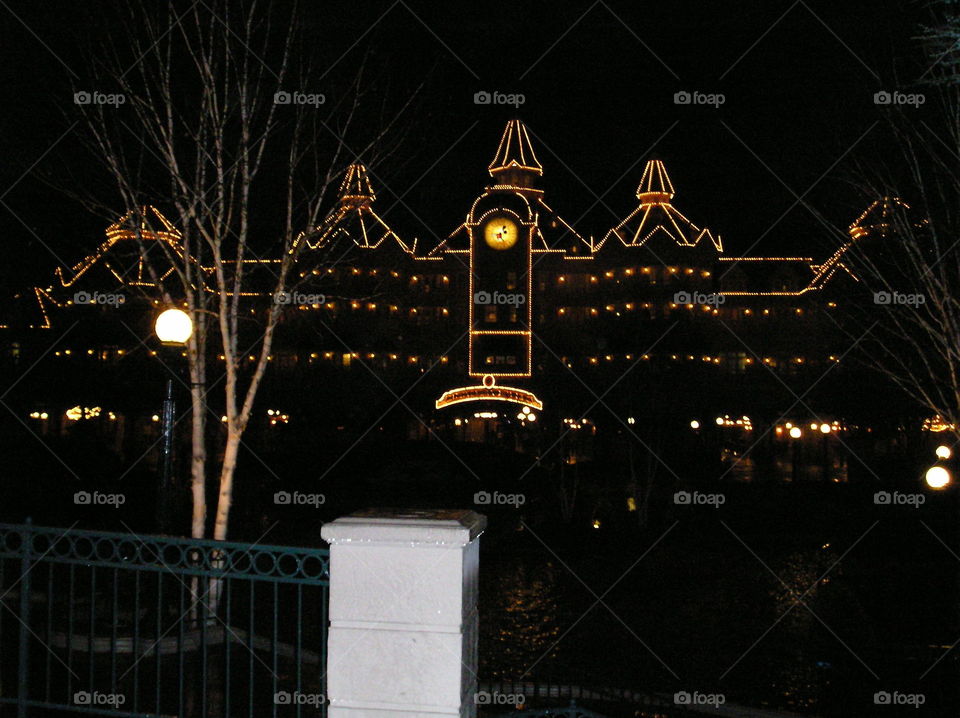 Disneyland Hotel lit up