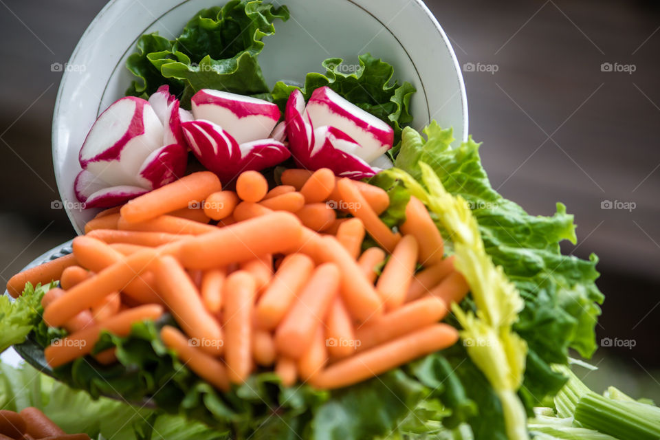 Vegetable Food Art Design Tray Carrots Lettuce