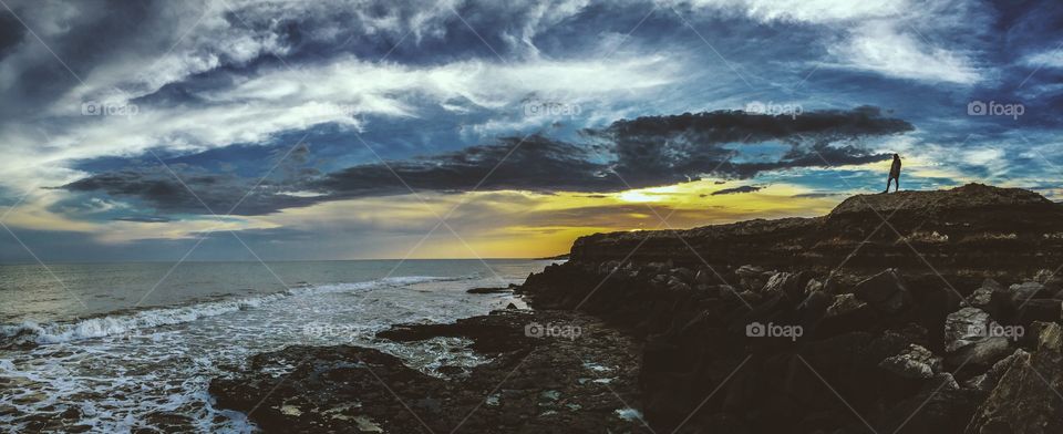 View of sea at sunset