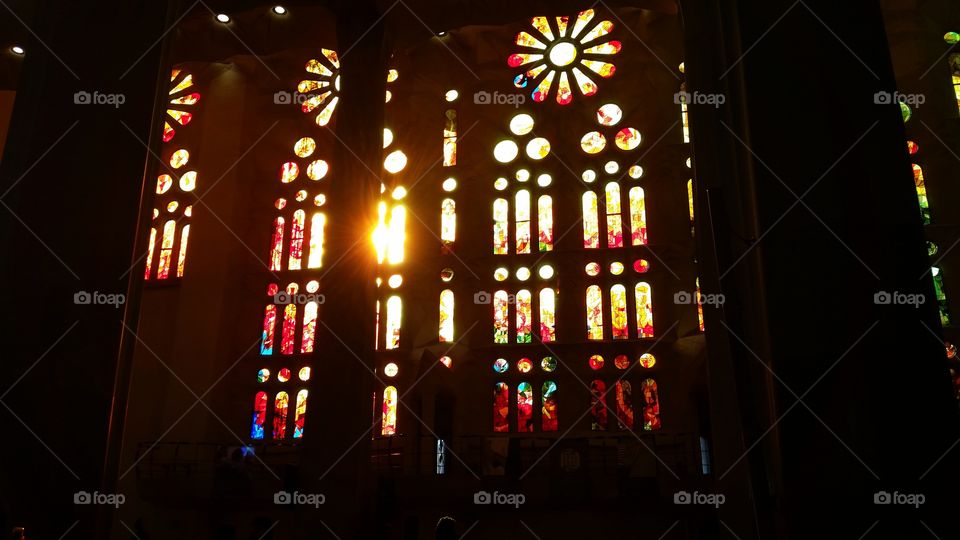 Church, No Person, Light, Religion, Stained Glass