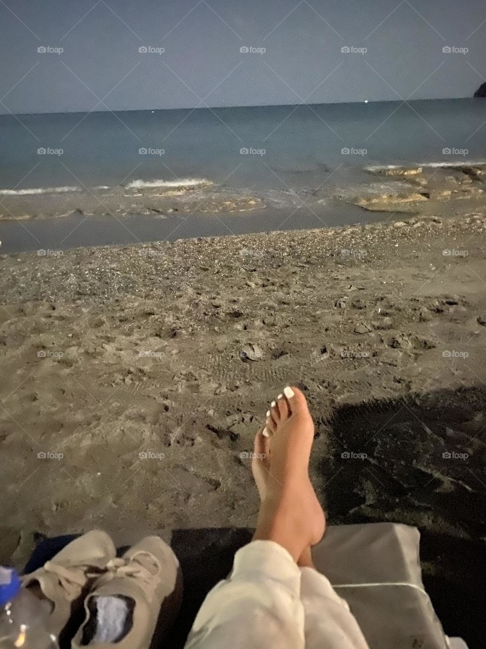 At the beach after sunset