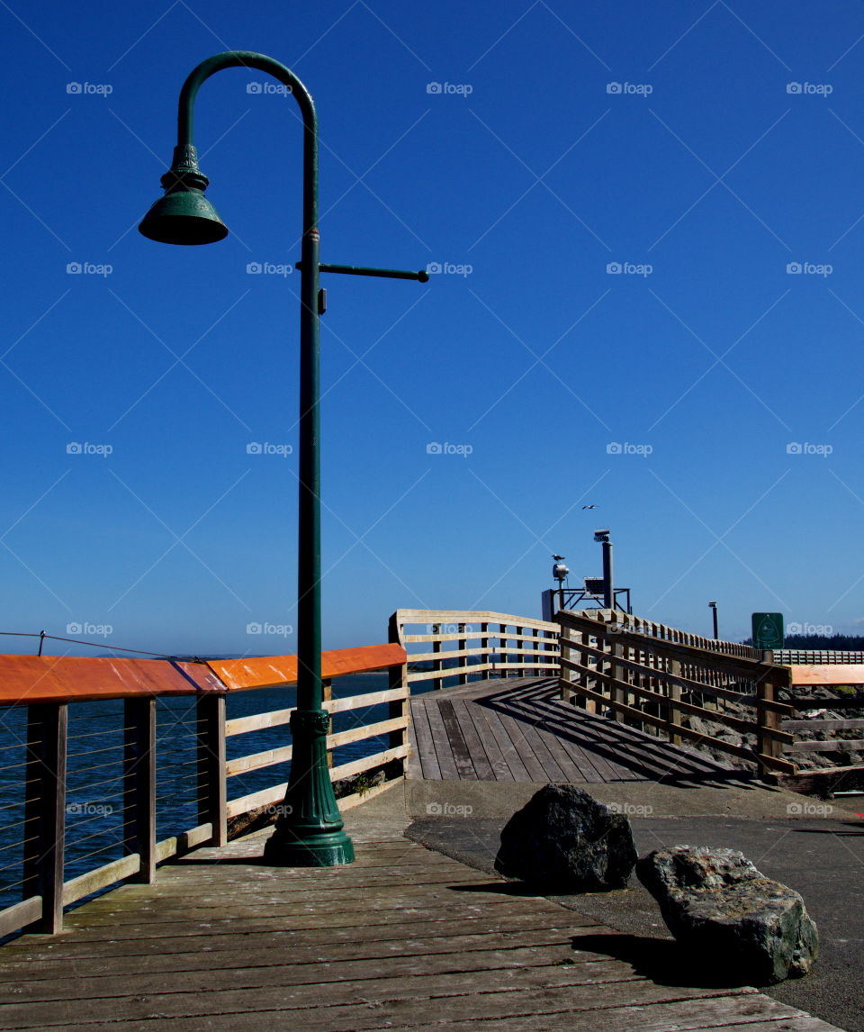 View of a wooden bridge