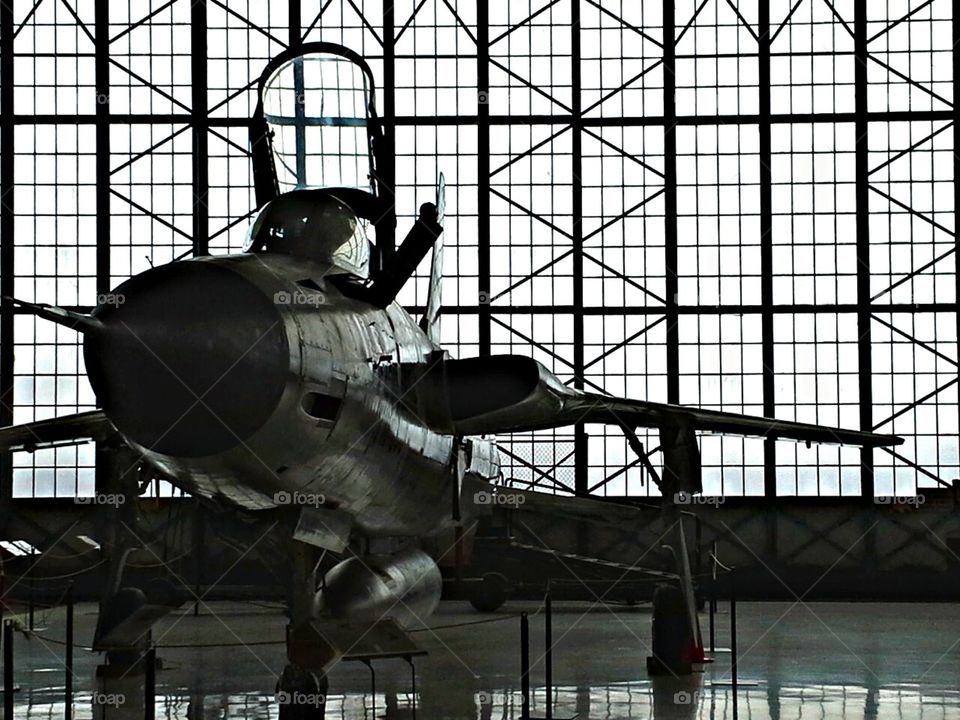 American Fighter Jet in Hanger