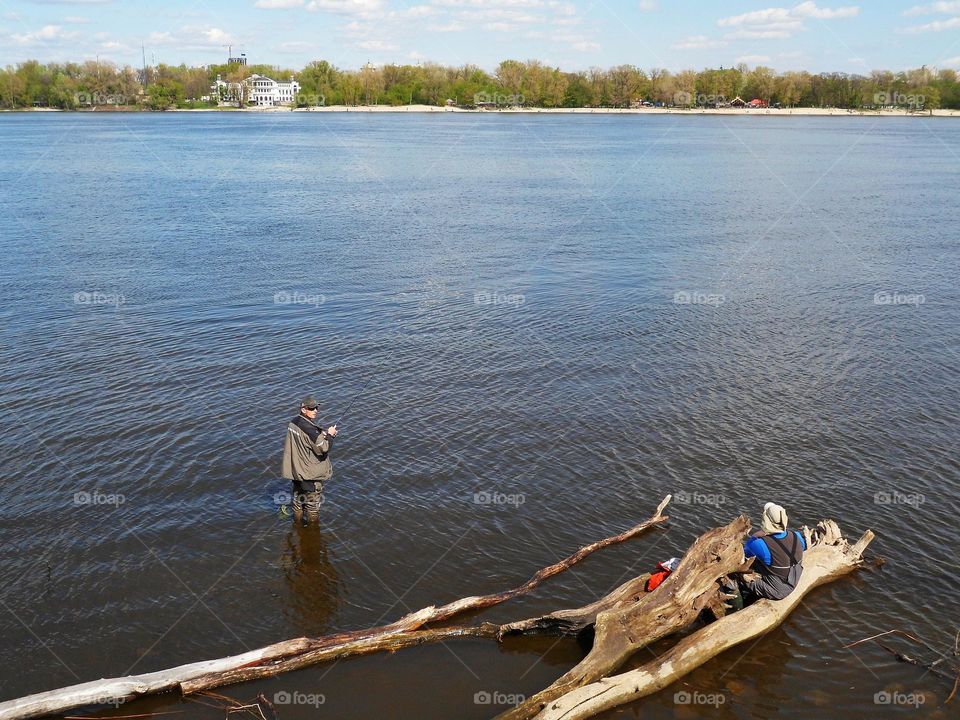 the Dnieper river in the city of Kyiv