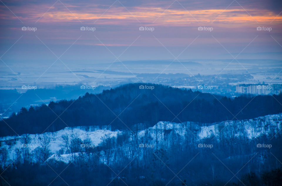 Nature landscape during sunset