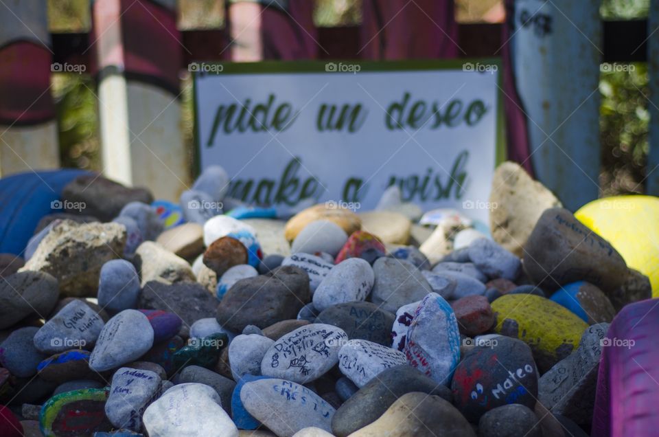 A center to make a wish at the Mexico-America border in Tijuana.