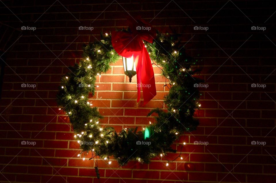 Lamp Lighted Wreath