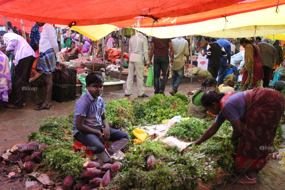 daily market, street, business, greens,boy,poverty,poor,landscape,
