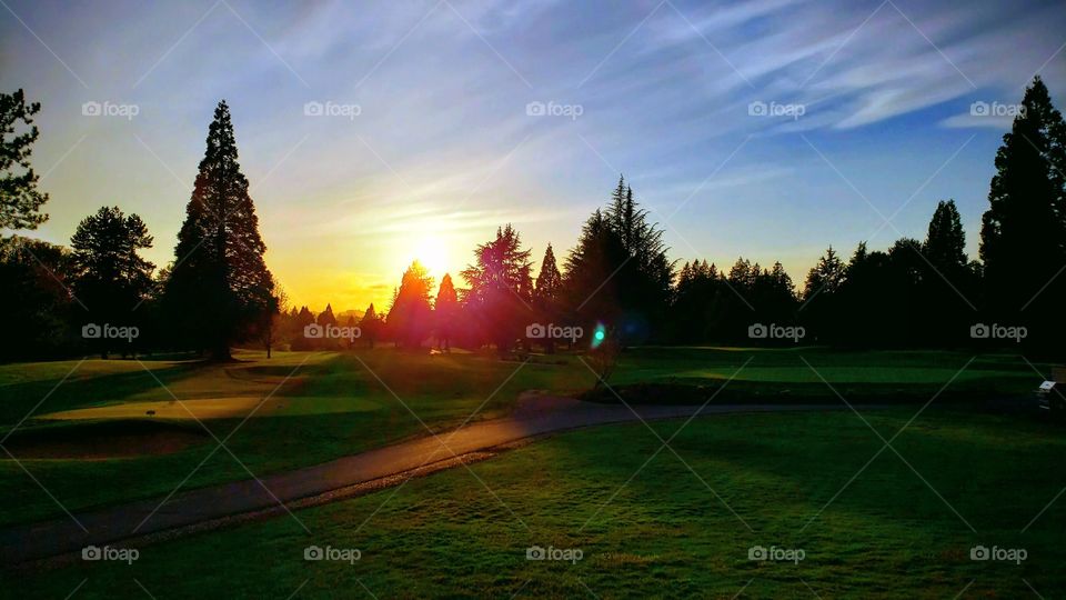 Sunset at Michaelbook  Golf course McMinnville Oregon