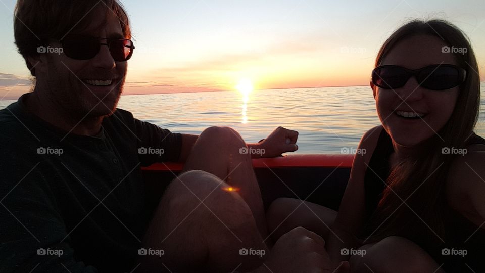 Sunset on a Raft