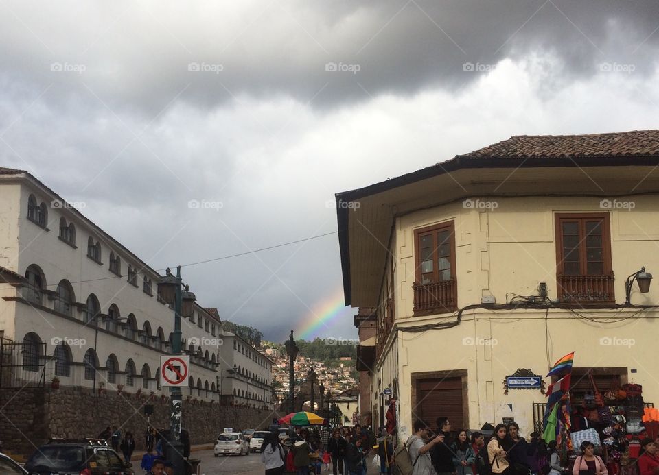 The rainbow in the city