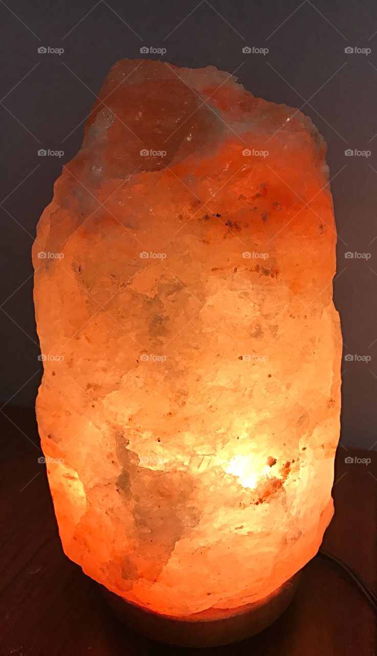 Himalayan salt lamp-natural orange glow.