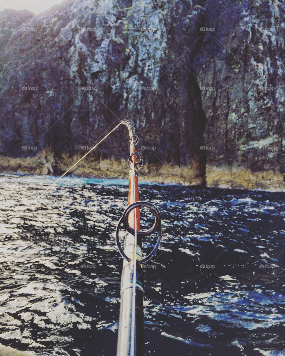 Gone Fishing. Fishing for kingfish in the Bay of Islands, New Zealand