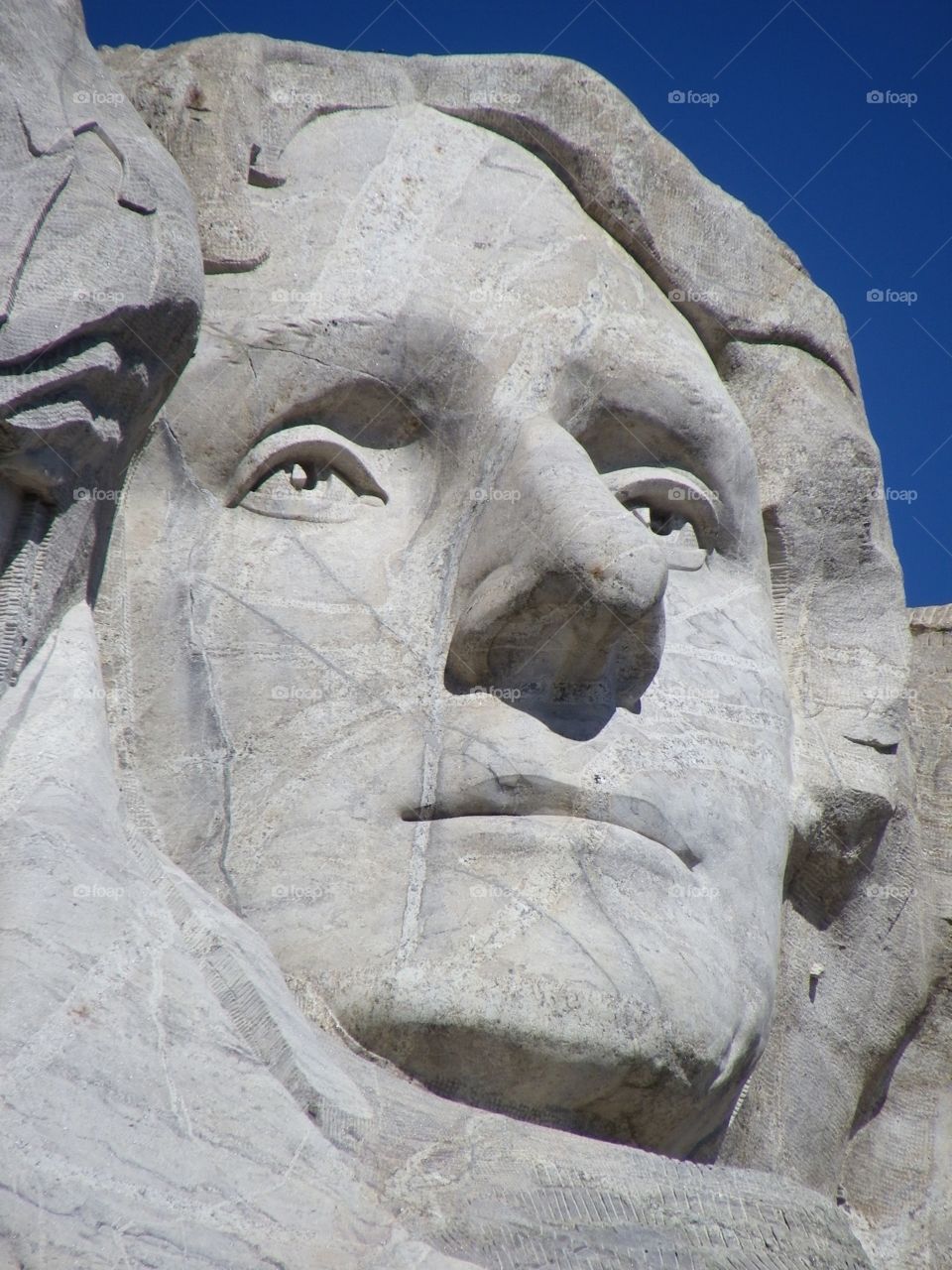 Thomas Jefferson at Mount Rushmore. Face of Thomas Jefferson depicted at Mount Rushmore
