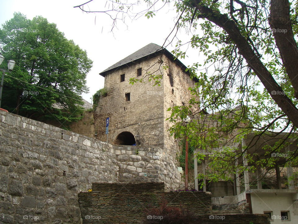 Ancient fortification in Jajce, Bosnia and Herzegovina, Europe