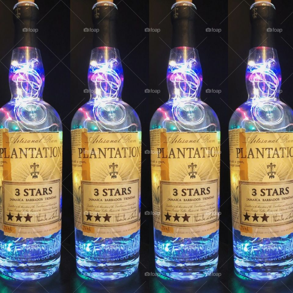 Plantation Rum Bottle lights.