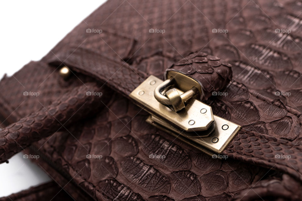 Fashion luxury snakeskin python handbag.
