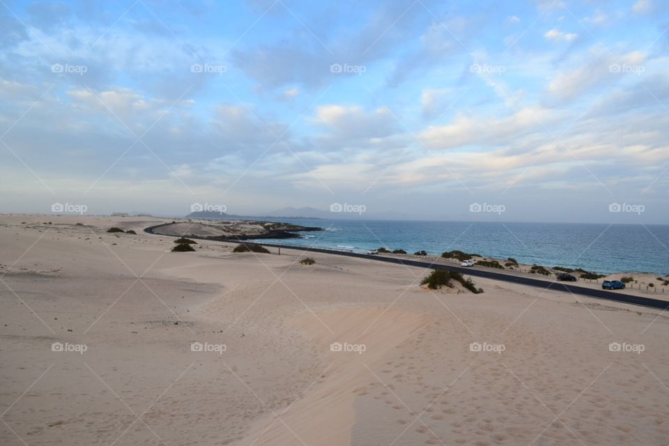 Beach sand dunes travel Canary islands