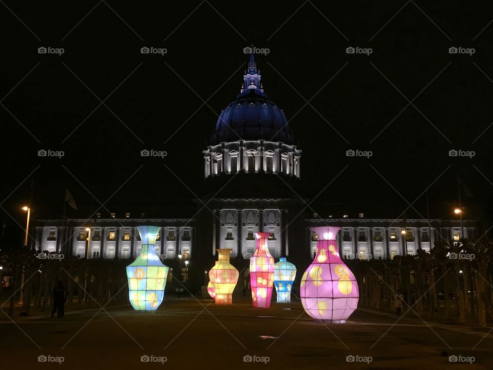 Lanterns  next to City Hall