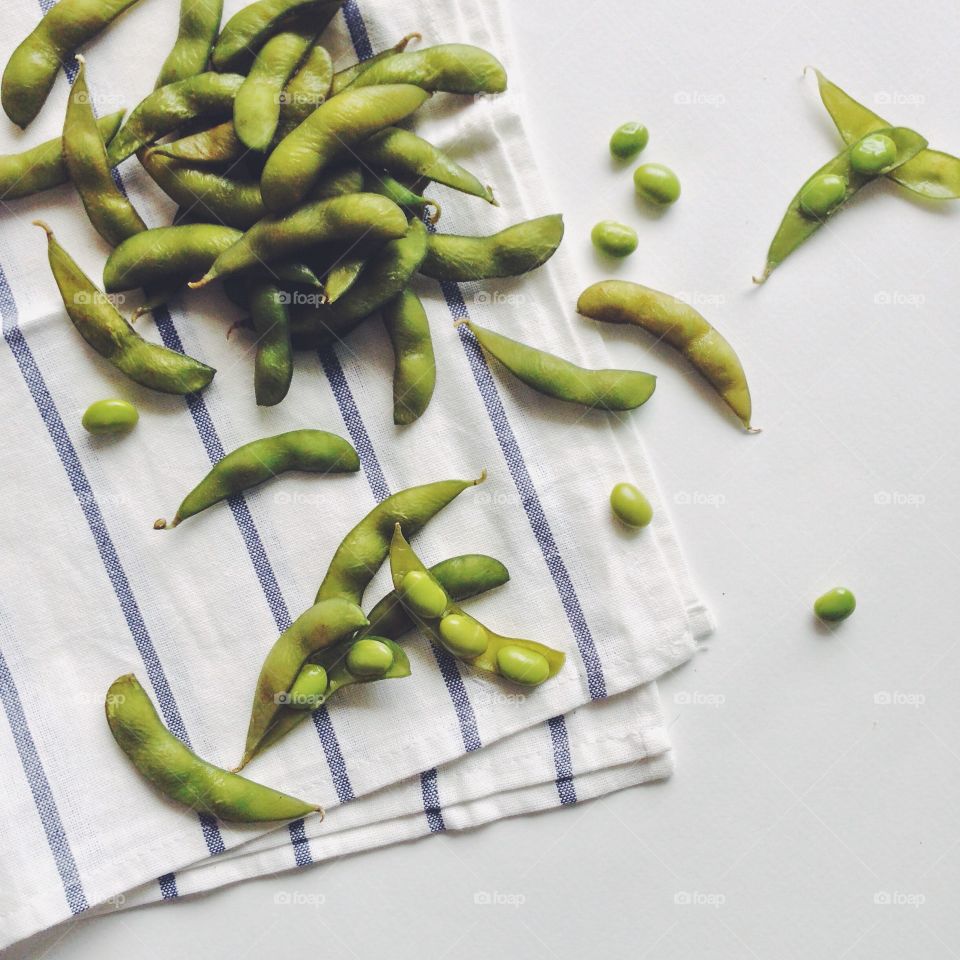 Beans on napkin