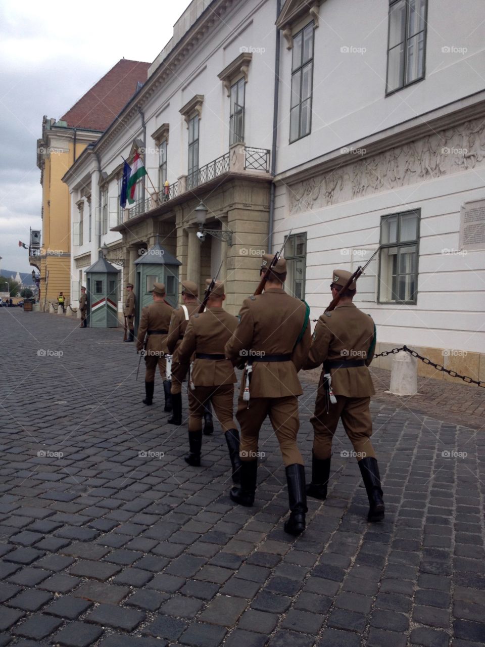 Guard mount in Budapest castle