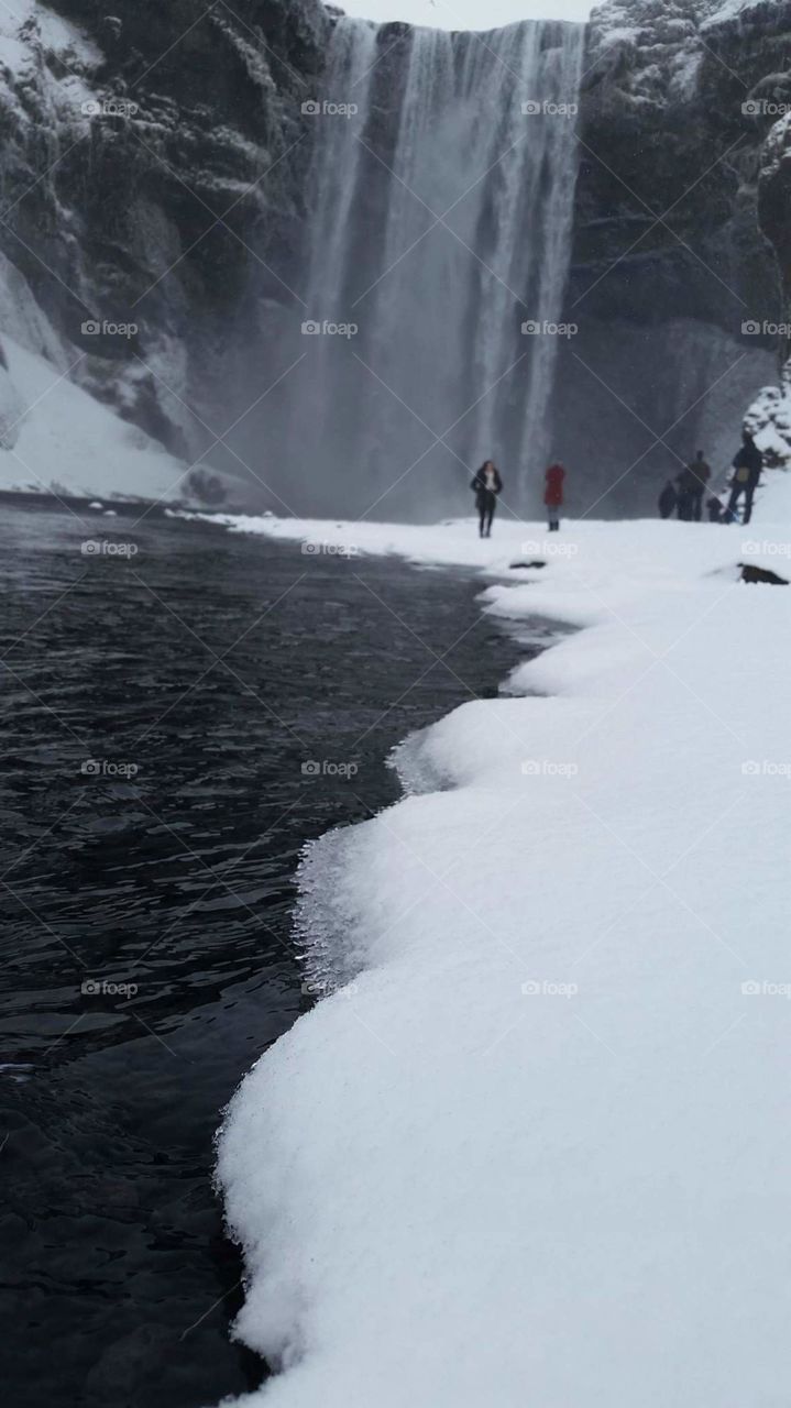 Skogafoss Waterfall, low view