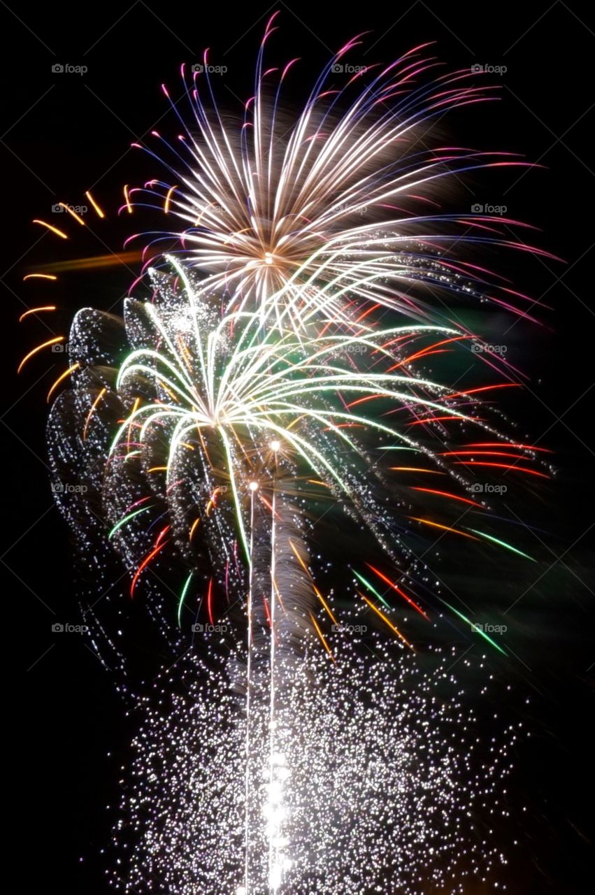 Long exposure fireworks shot on the 4th of July