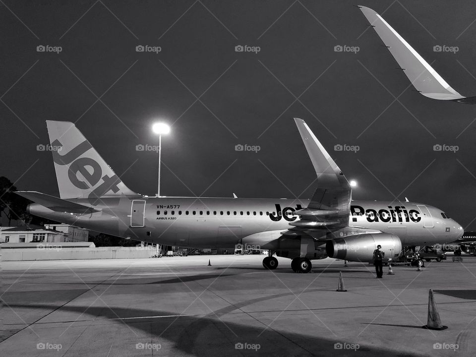 Airbus A320 of Jetstar Pacific at SGN airport, early departure