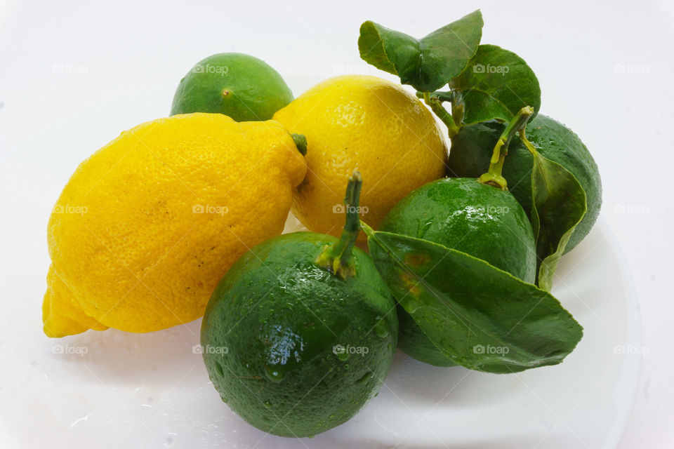 Yellow  lemon and gren lime