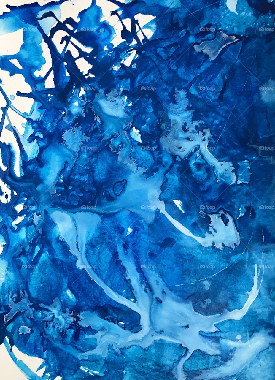 Abstract of blue paint background