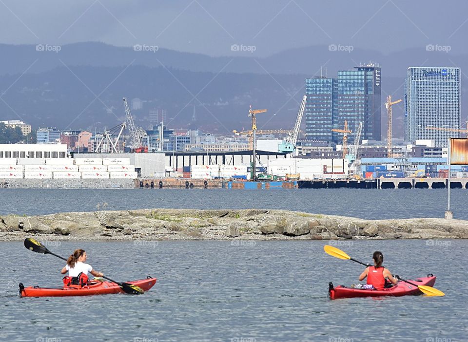 Kayaking in the Oslo fjord